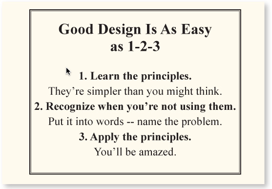 Good Design is as Easy as 1, 2, 3