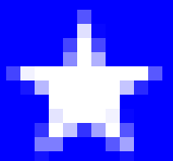 magnified (16x) bitmap stars