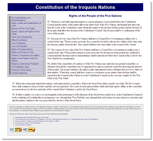 Iroquois Constitution