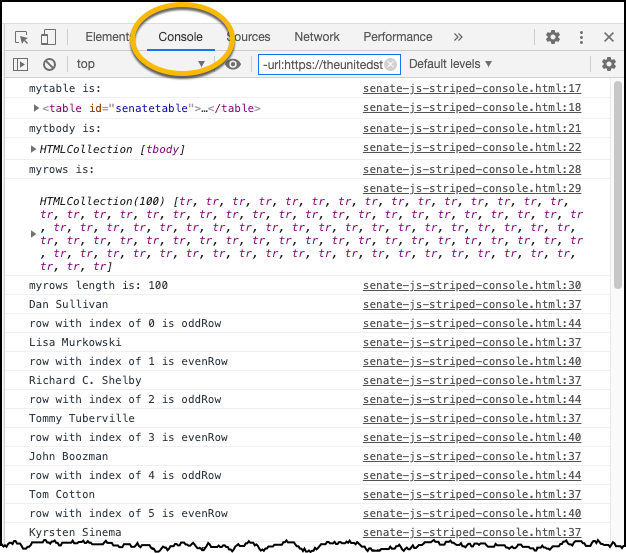 js error