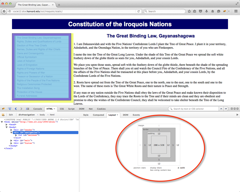 box model in firefox