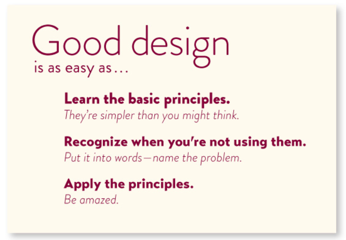 Good Design is as Easy as 1, 2, 3