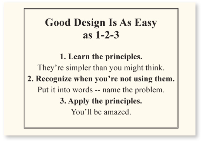 Good Design is as Easy as 1, 2, 3