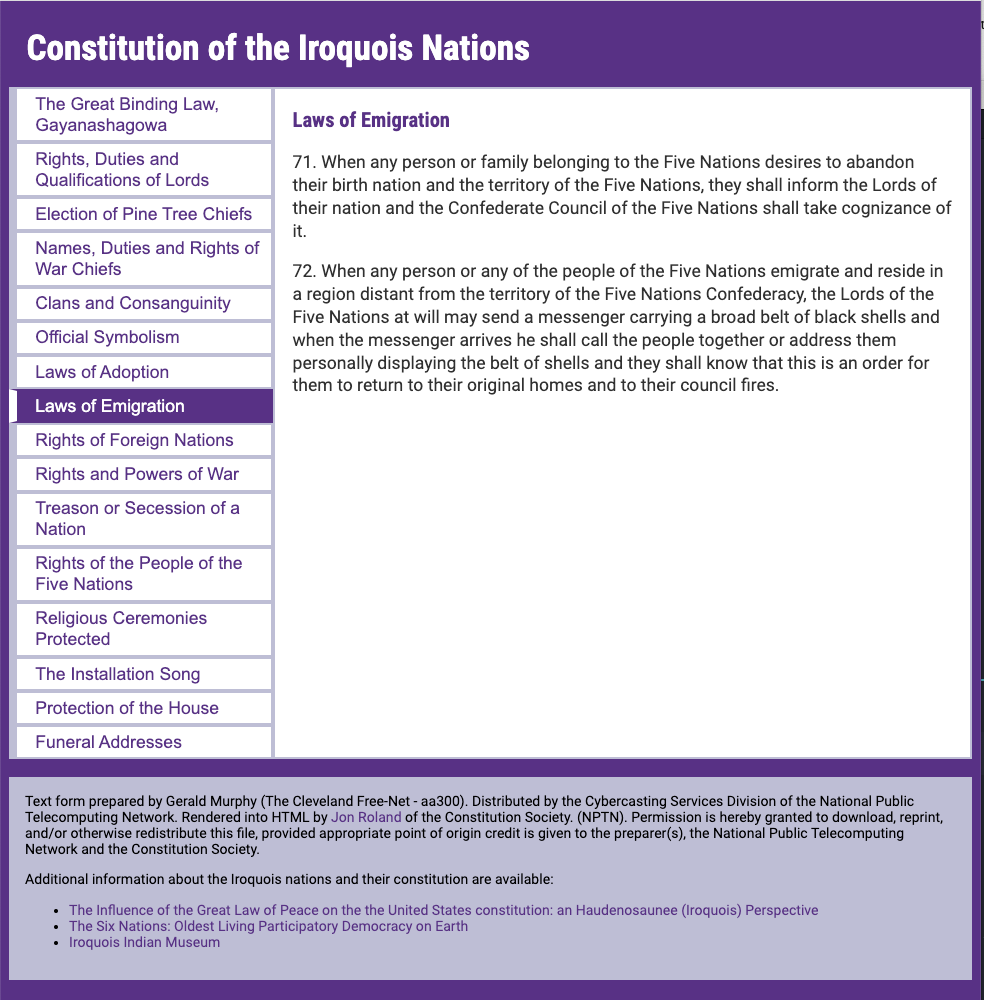 Iroquois Constitution