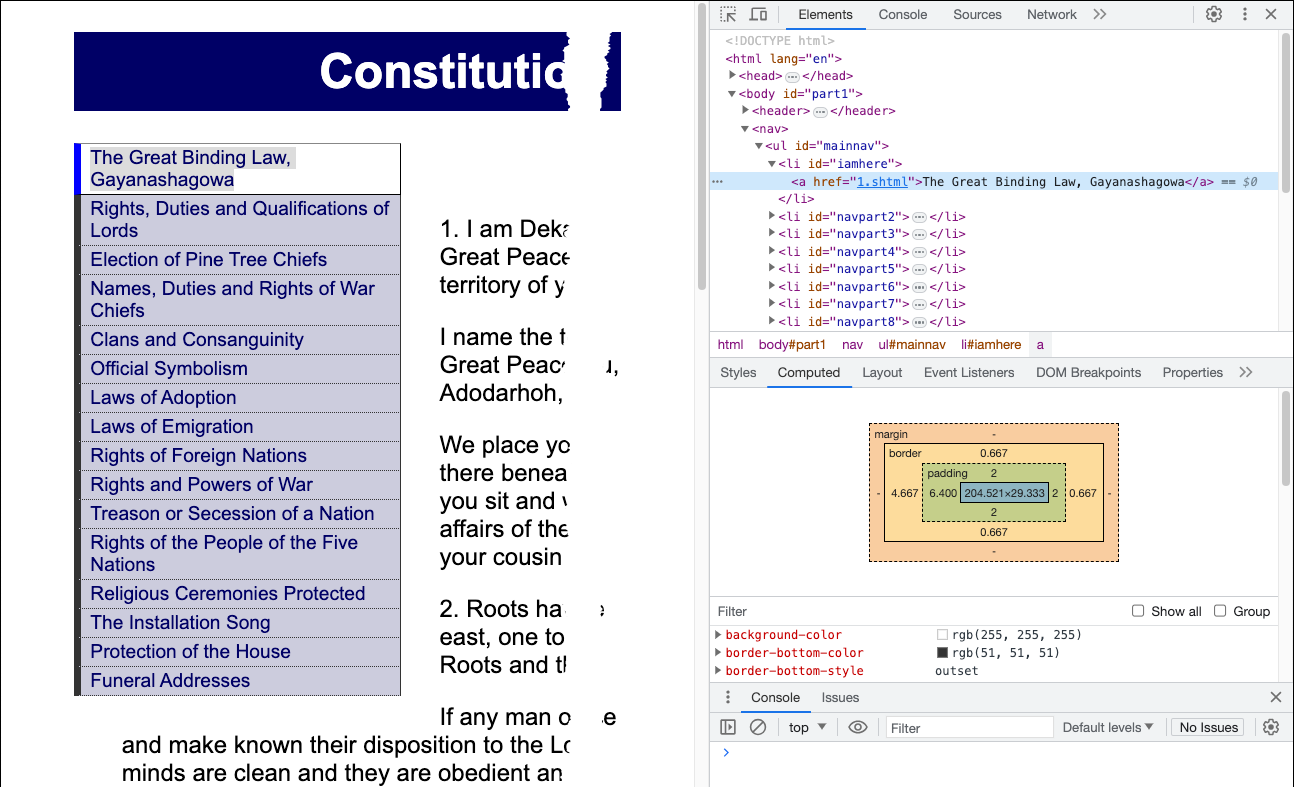 box model in chrome