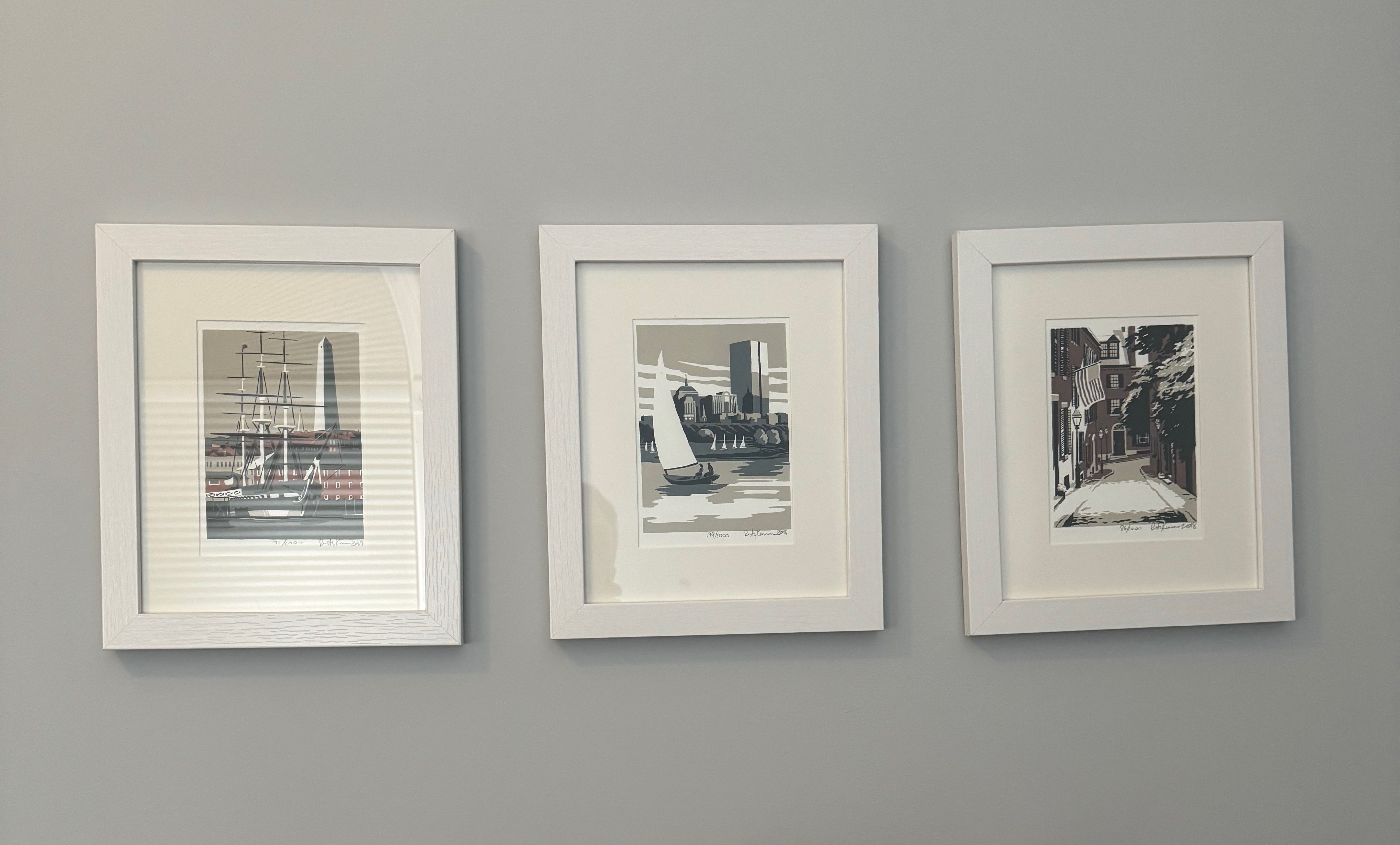 frames on a wall