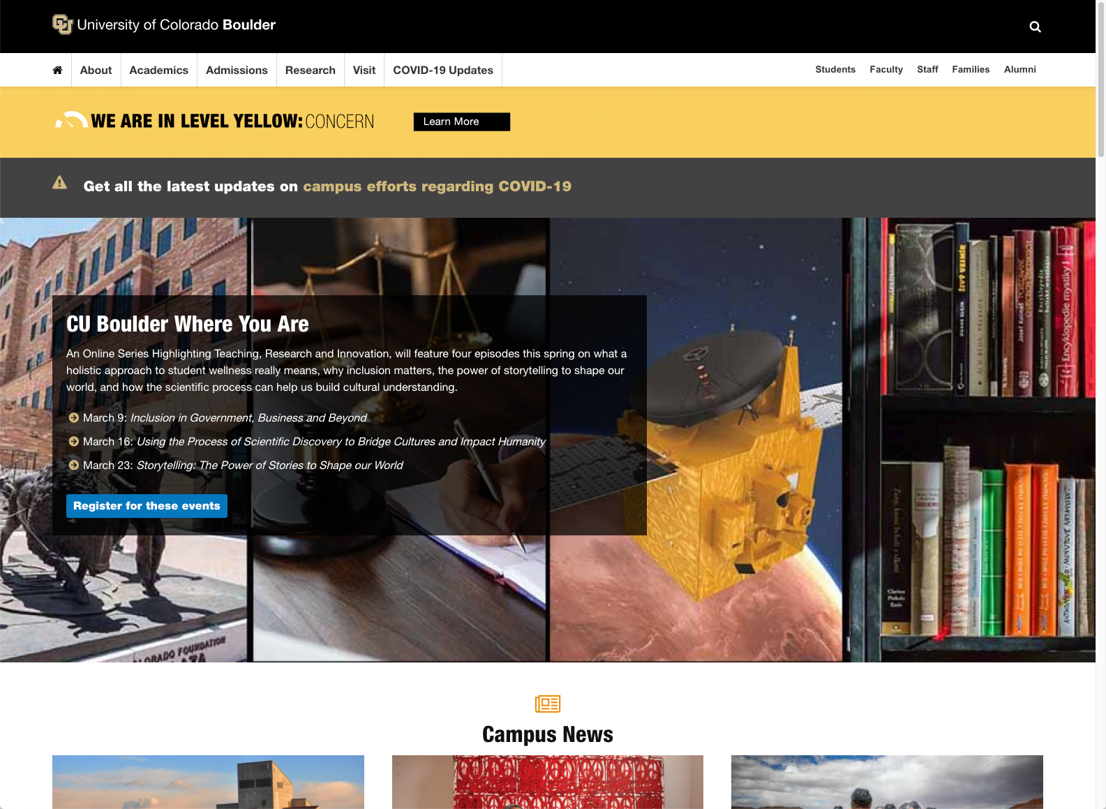 Screenshot University of Colorado